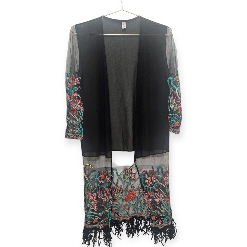 Open Embroidered Robe - Picture 2 of 11